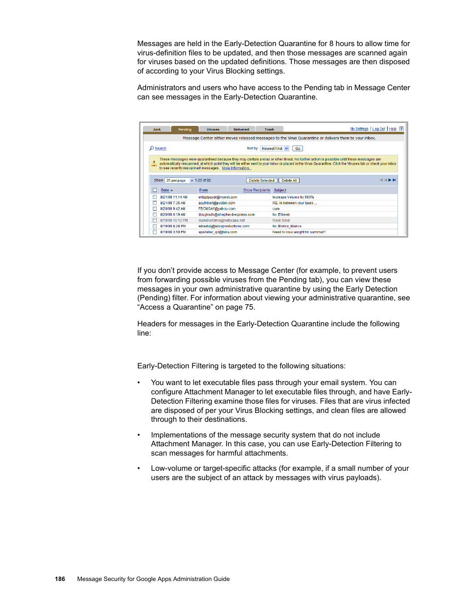 Google Message Security for Google Apps Administration Guide User Manual | Page 186 / 418