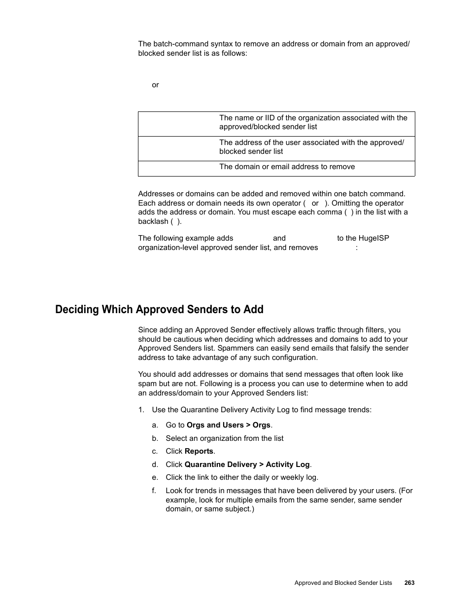 Deciding which approved senders to add | Google Message Security for Google Apps Administration Guide User Manual | Page 263 / 418