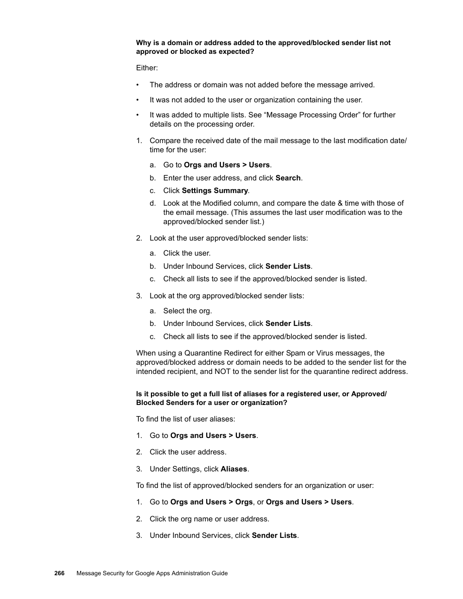 Google Message Security for Google Apps Administration Guide User Manual | Page 266 / 418