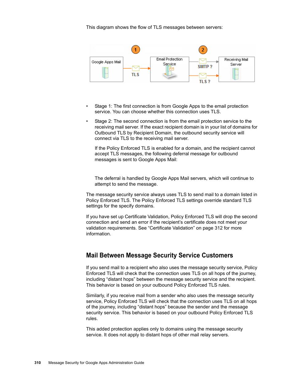Mail between message security service customers | Google Message Security for Google Apps Administration Guide User Manual | Page 310 / 418