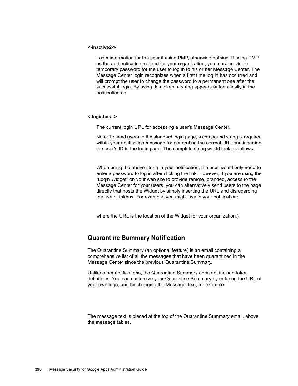 Quarantine summary notification | Google Message Security for Google Apps Administration Guide User Manual | Page 396 / 418