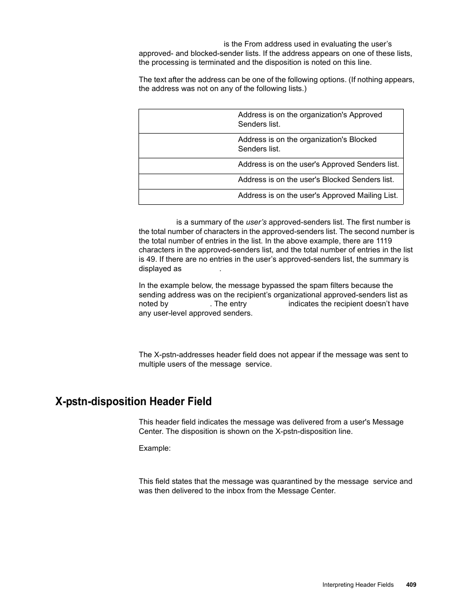 X-pstn-disposition header field | Google Message Security for Google Apps Administration Guide User Manual | Page 409 / 418