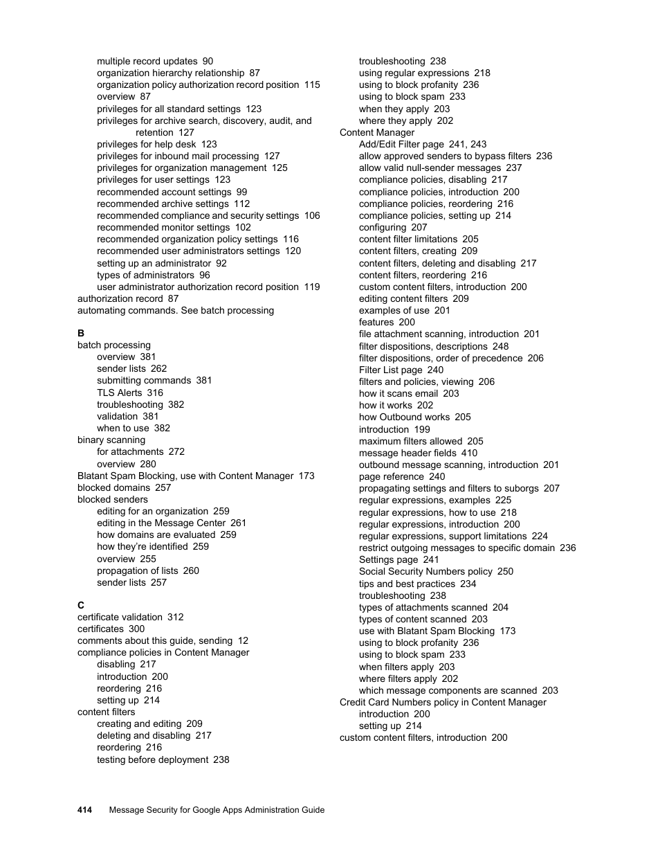 Google Message Security for Google Apps Administration Guide User Manual | Page 414 / 418
