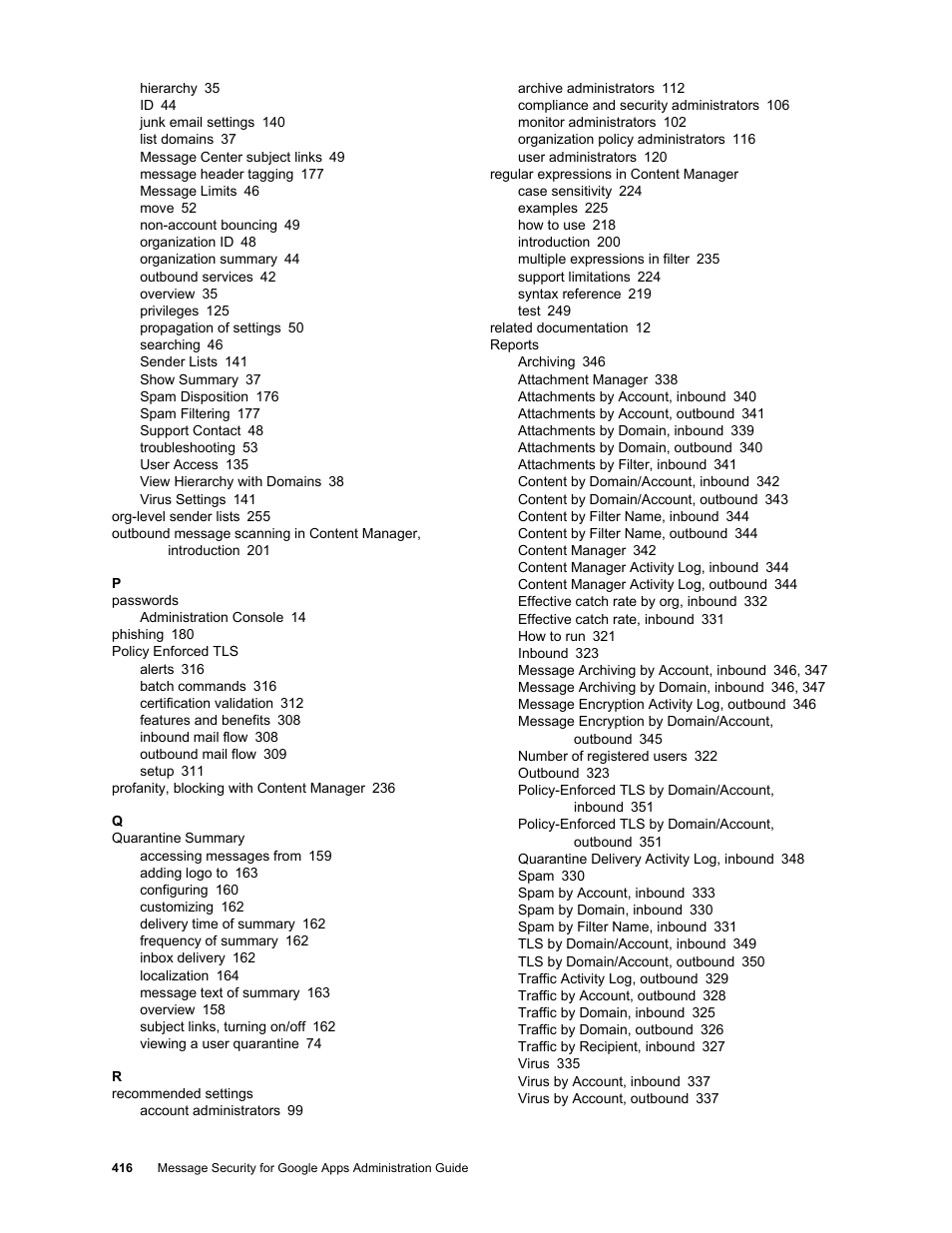 Google Message Security for Google Apps Administration Guide User Manual | Page 416 / 418