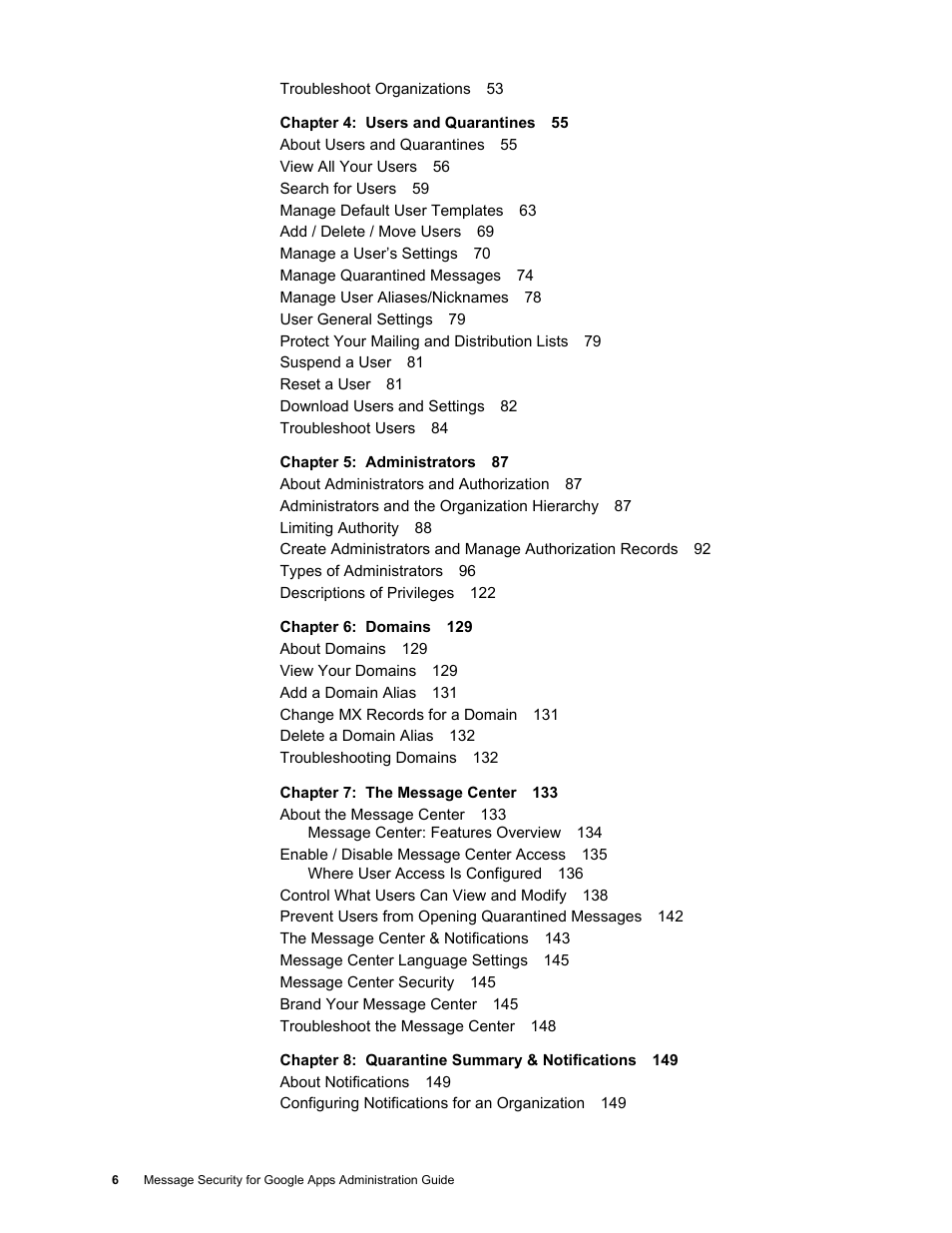 Google Message Security for Google Apps Administration Guide User Manual | Page 6 / 418