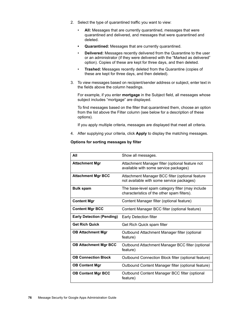 Google Message Security for Google Apps Administration Guide User Manual | Page 76 / 418