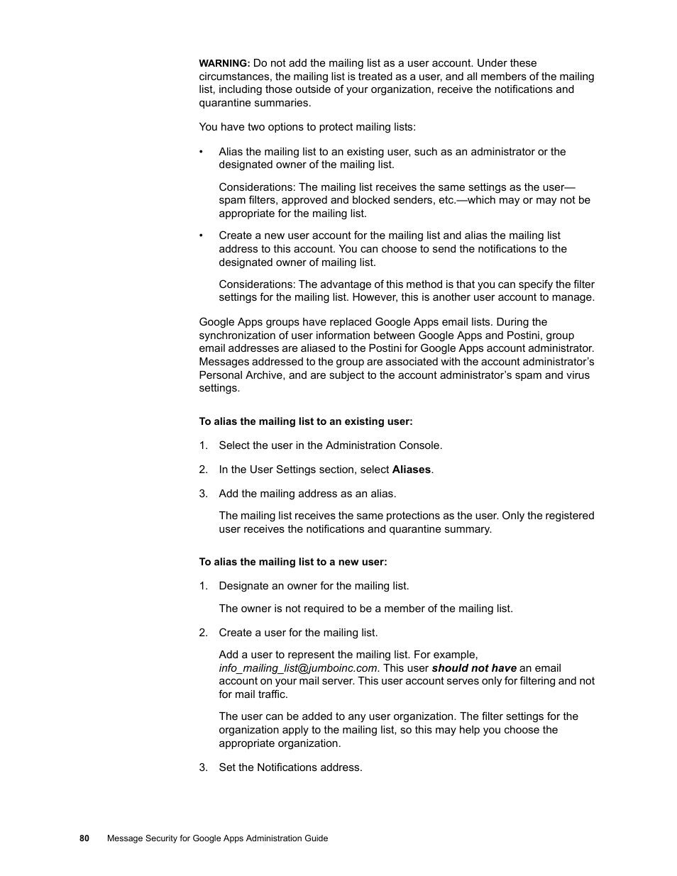 Google Message Security for Google Apps Administration Guide User Manual | Page 80 / 418