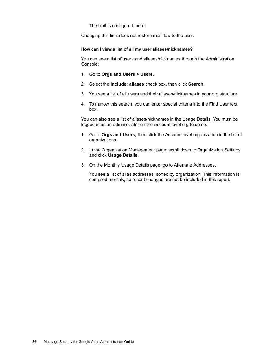 Google Message Security for Google Apps Administration Guide User Manual | Page 86 / 418