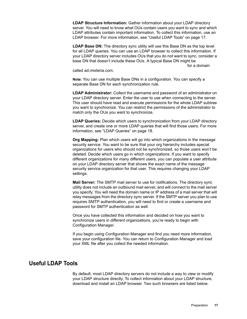 Useful ldap tools | Google Apps Directory Sync for Postini Services Administration Guide User Manual | Page 15 / 73