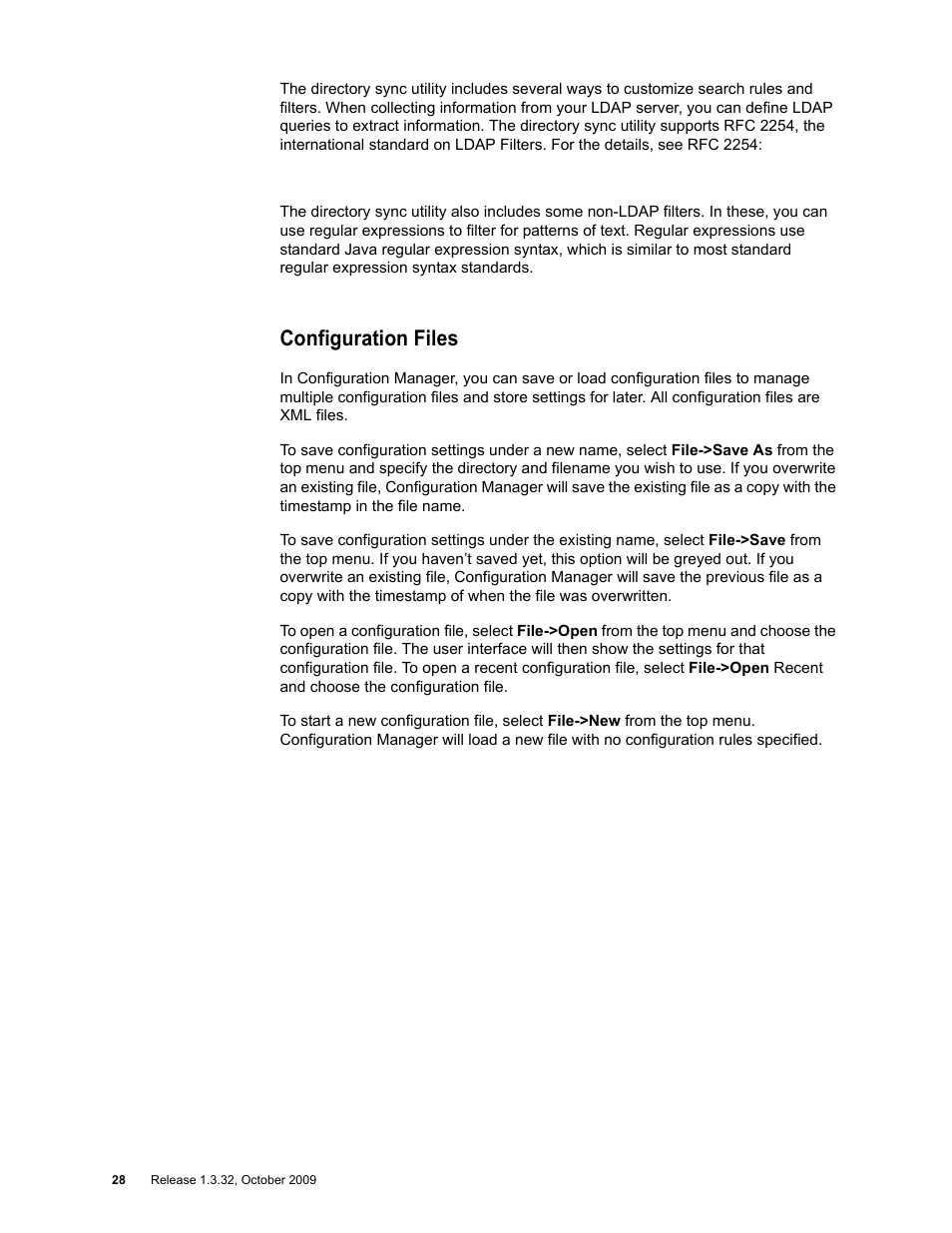 Configuration files, Configuration files 28 | Google Apps Directory Sync for Postini Services Administration Guide User Manual | Page 25 / 73