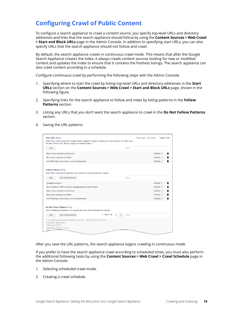 Configuring crawl of public content | Google Search Appliance Getting the Most from Your Google Search Appliance User Manual | Page 18 / 82