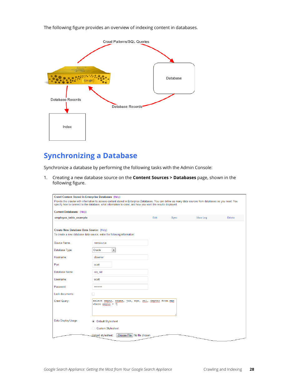 Synchronizing a database | Google Search Appliance Getting the Most from Your Google Search Appliance User Manual | Page 28 / 82