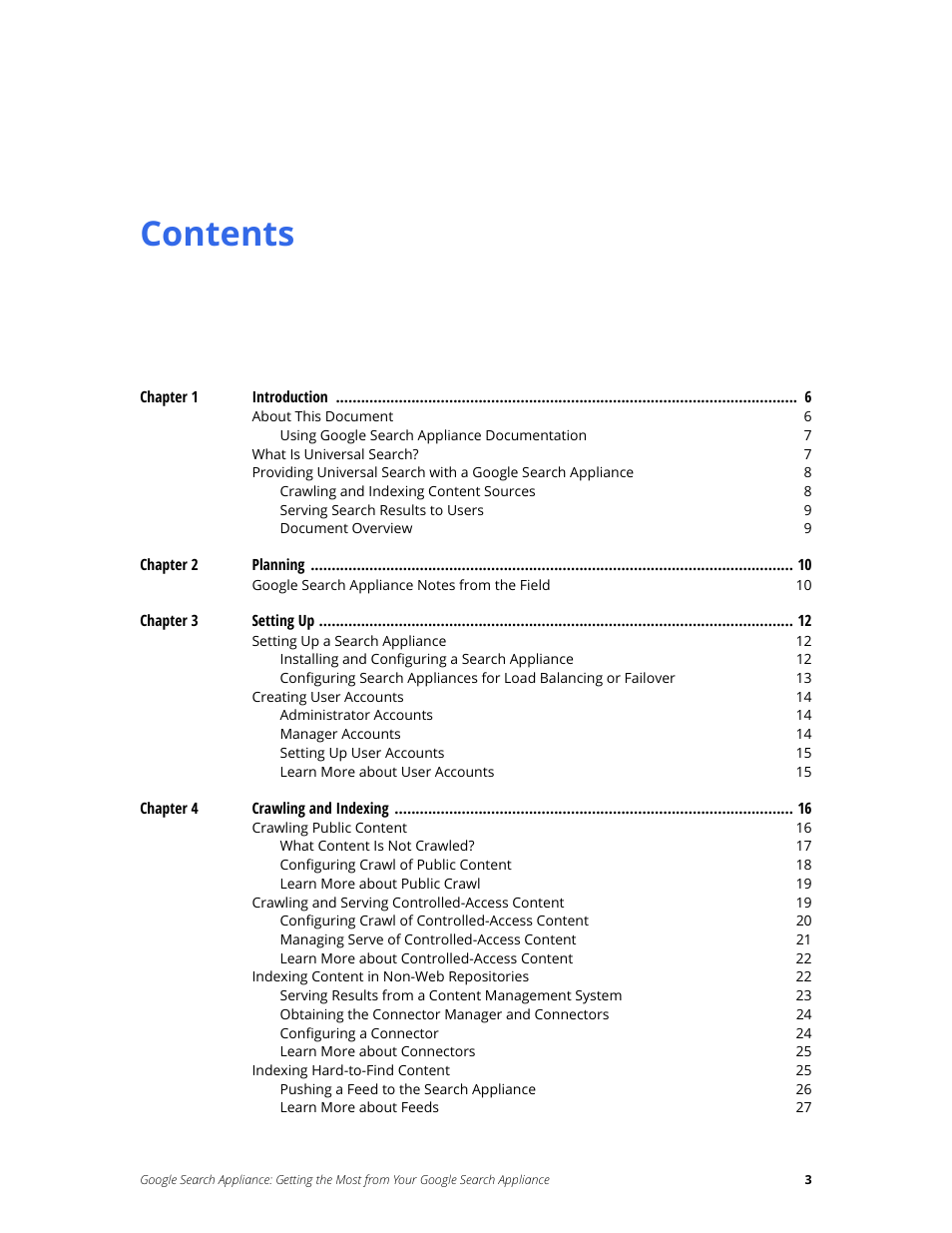 Google Search Appliance Getting the Most from Your Google Search Appliance User Manual | Page 3 / 82