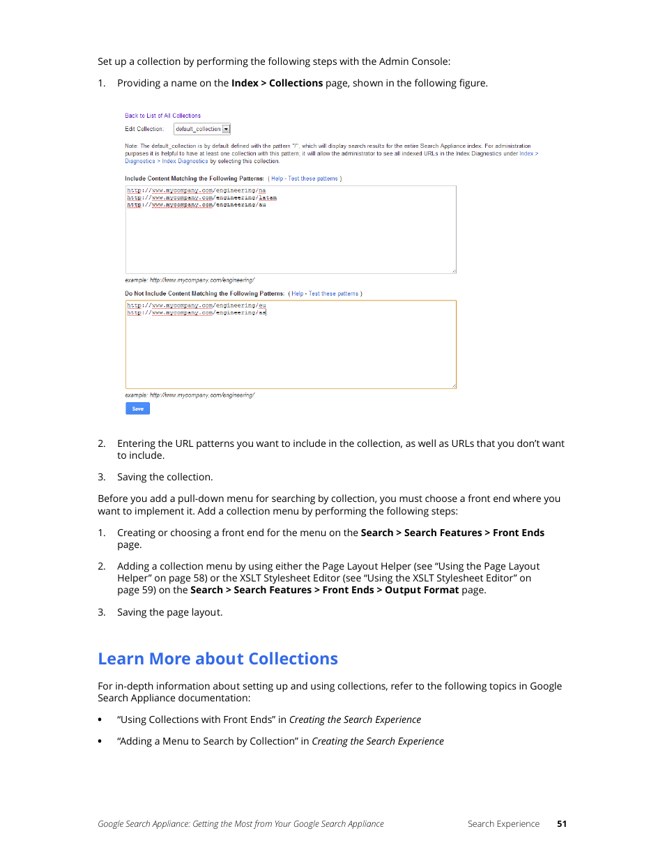 Learn more about collections | Google Search Appliance Getting the Most from Your Google Search Appliance User Manual | Page 51 / 82