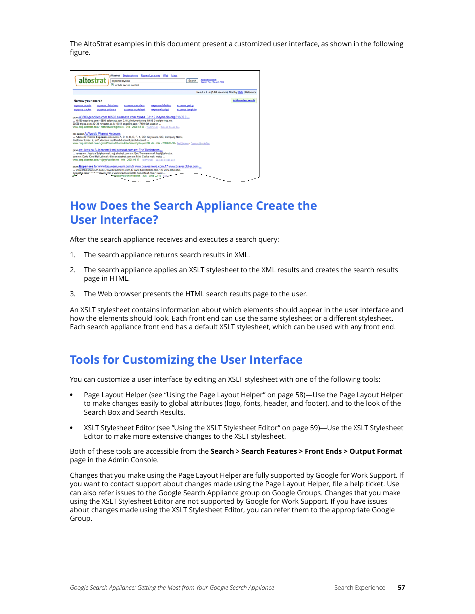 Tools for customizing the user interface | Google Search Appliance Getting the Most from Your Google Search Appliance User Manual | Page 57 / 82