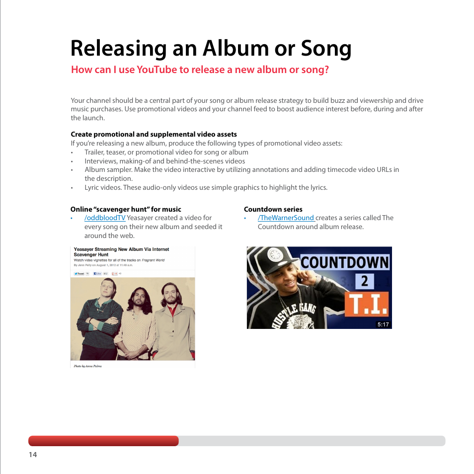 Releasing an album or song | Google YouTube Creator Playbook Guide Music User Manual | Page 14 / 40