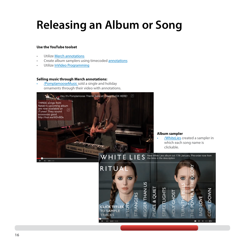 Releasing an album or song | Google YouTube Creator Playbook Guide Music User Manual | Page 16 / 40