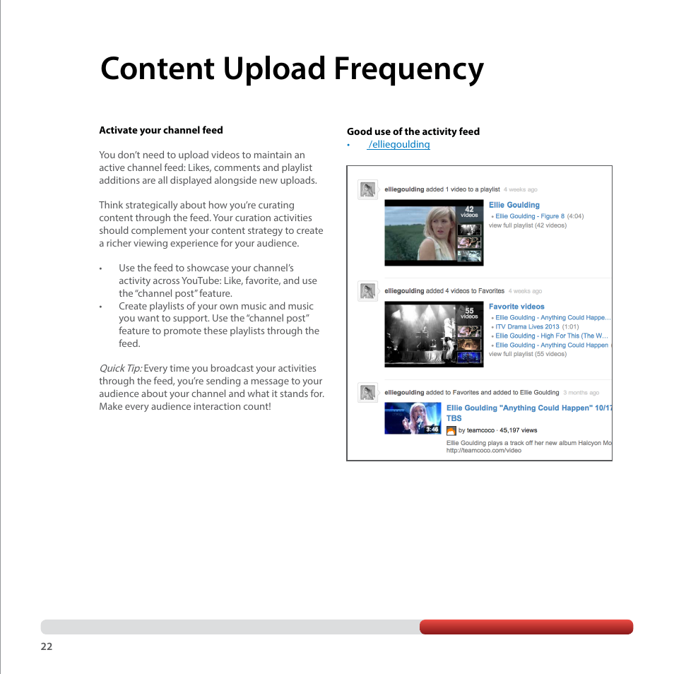 Content upload frequency | Google YouTube Creator Playbook Guide Music User Manual | Page 22 / 40