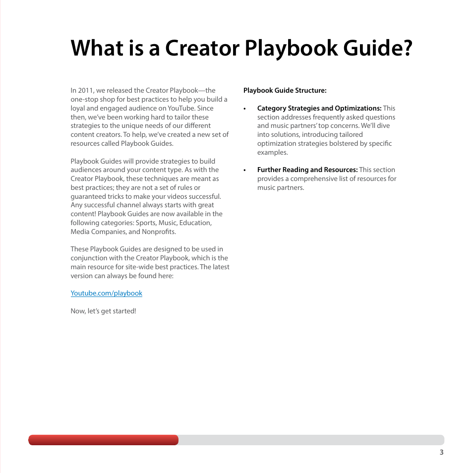 What is a creator playbook guide | Google YouTube Creator Playbook Guide Music User Manual | Page 3 / 40