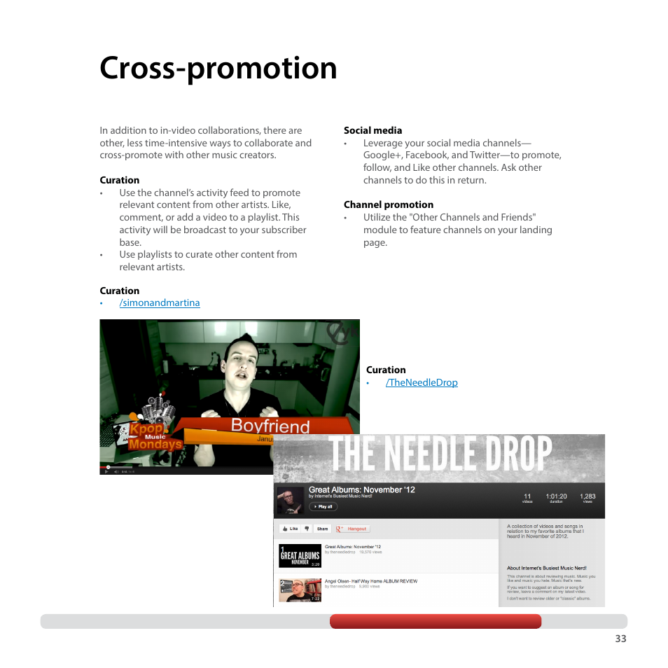 Cross-promotion | Google YouTube Creator Playbook Guide Music User Manual | Page 33 / 40