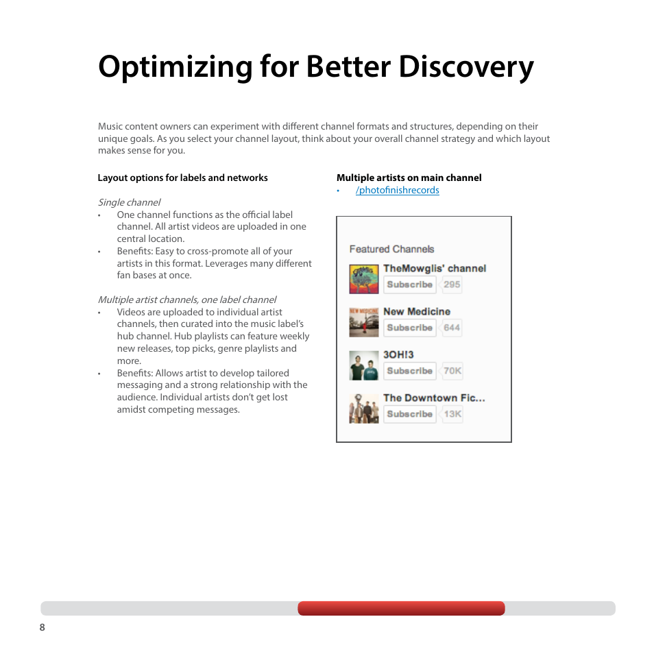 Optimizing for better discovery | Google YouTube Creator Playbook Guide Music User Manual | Page 8 / 40