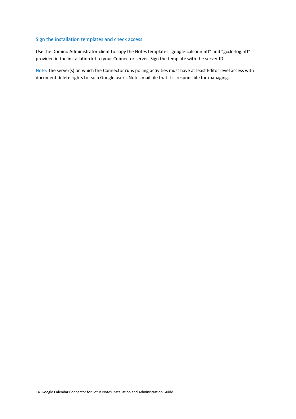 Google Calendar Connector for Lotus Notes Installation & Administration Guide User Manual | Page 14 / 33