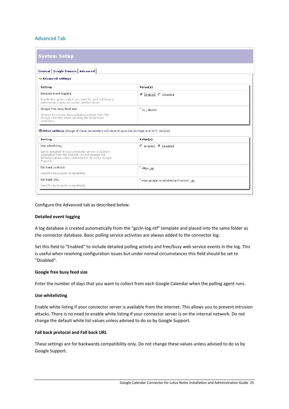 Google Calendar Connector for Lotus Notes Installation & Administration Guide User Manual | Page 25 / 33