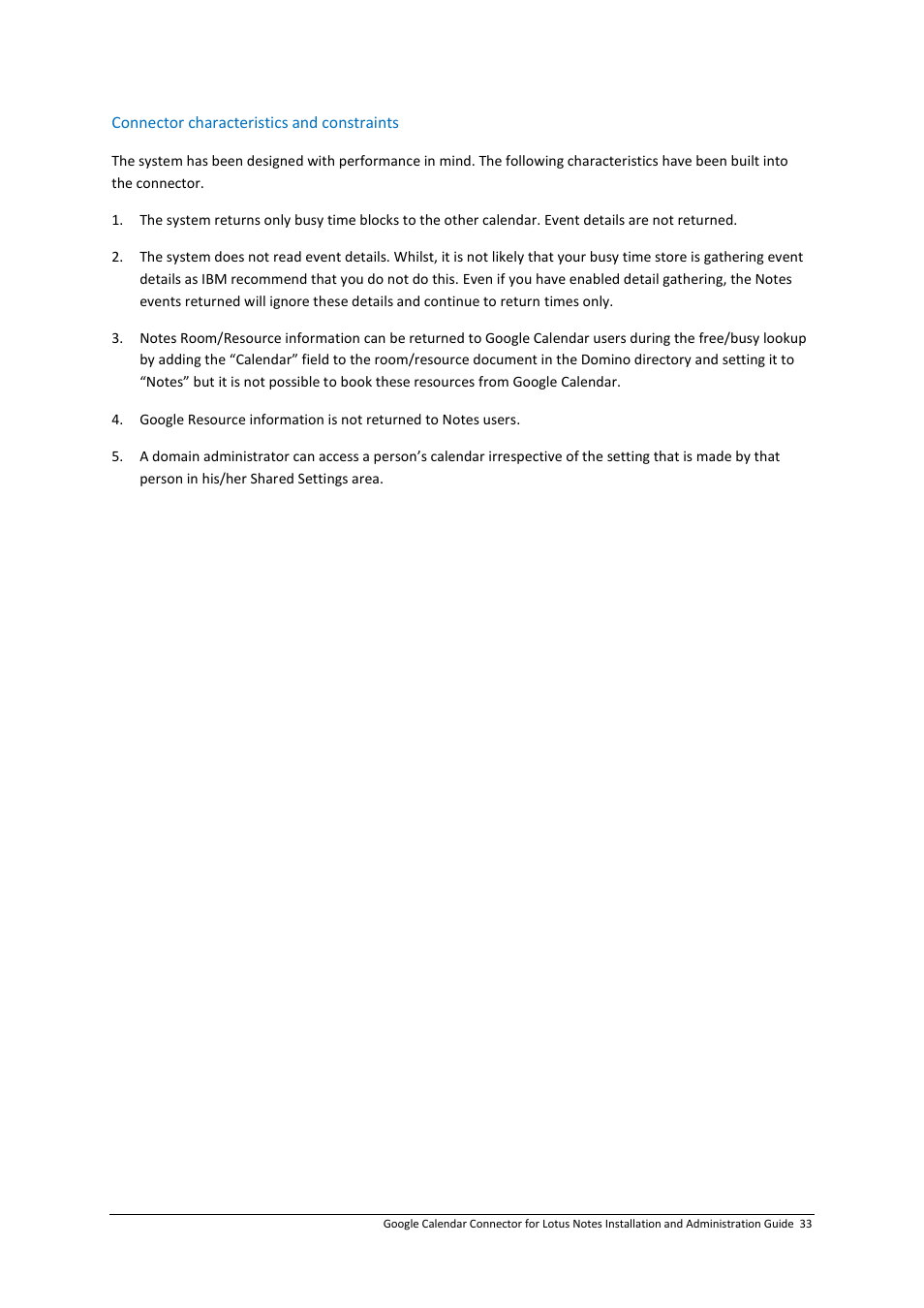 Google Calendar Connector for Lotus Notes Installation & Administration Guide User Manual | Page 33 / 33