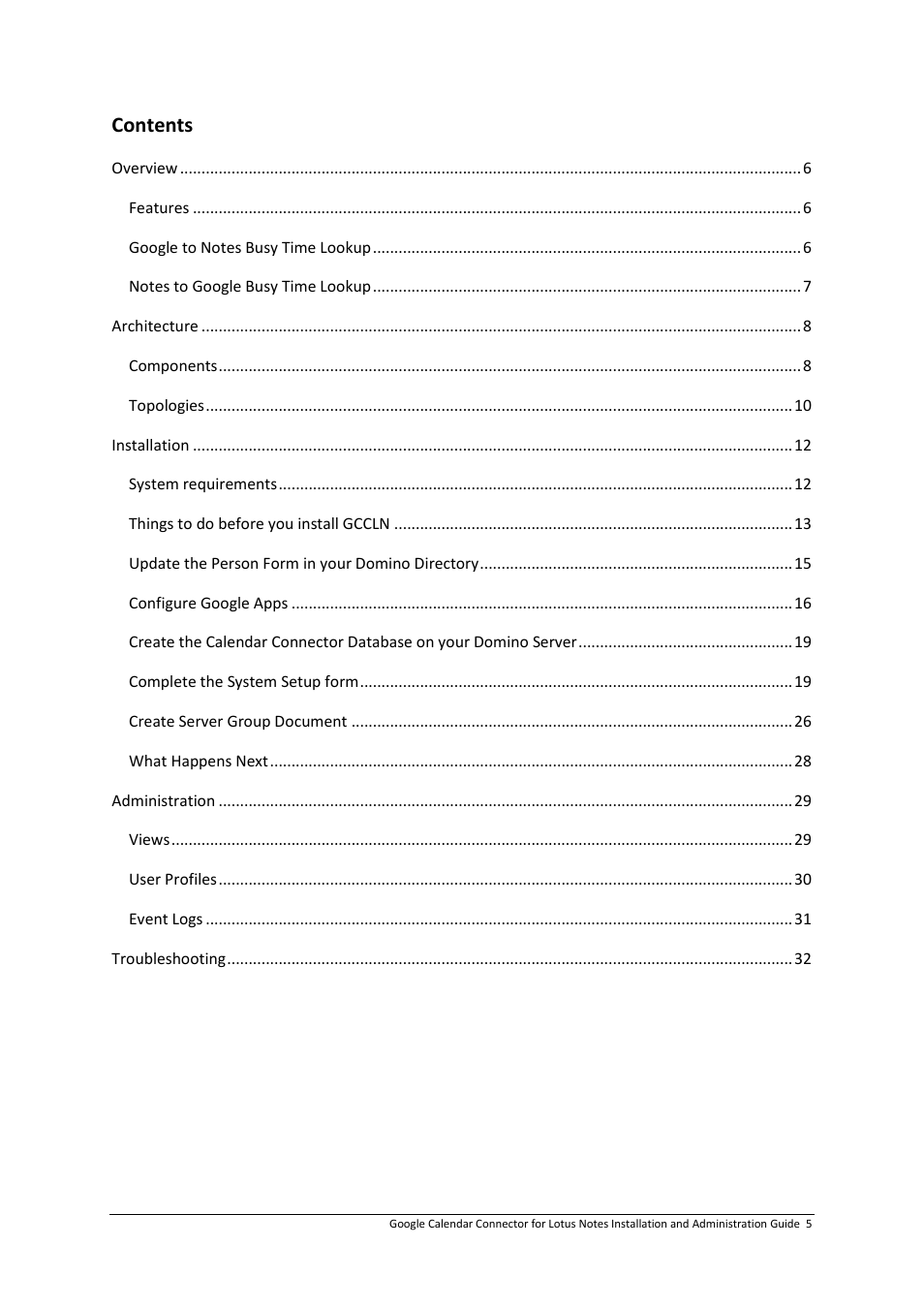 Google Calendar Connector for Lotus Notes Installation & Administration Guide User Manual | Page 5 / 33