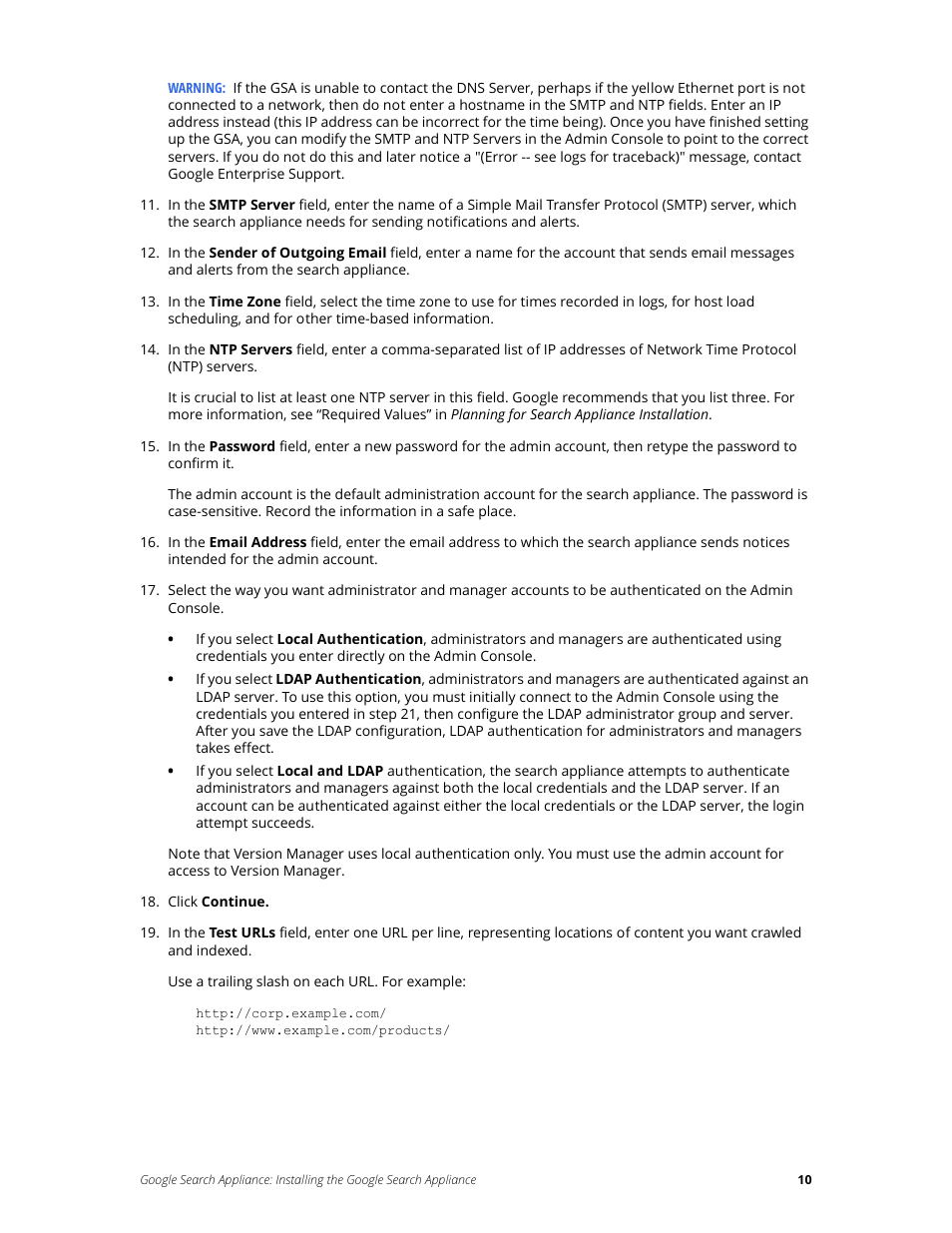 Google Search Appliance Installing the Google Search Appliance User Manual | Page 10 / 24