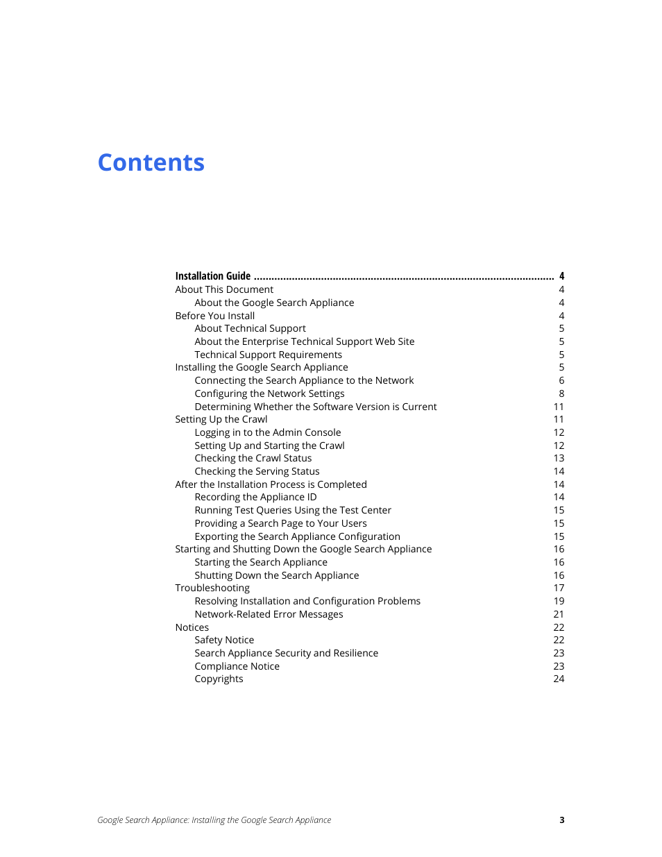 Google Search Appliance Installing the Google Search Appliance User Manual | Page 3 / 24