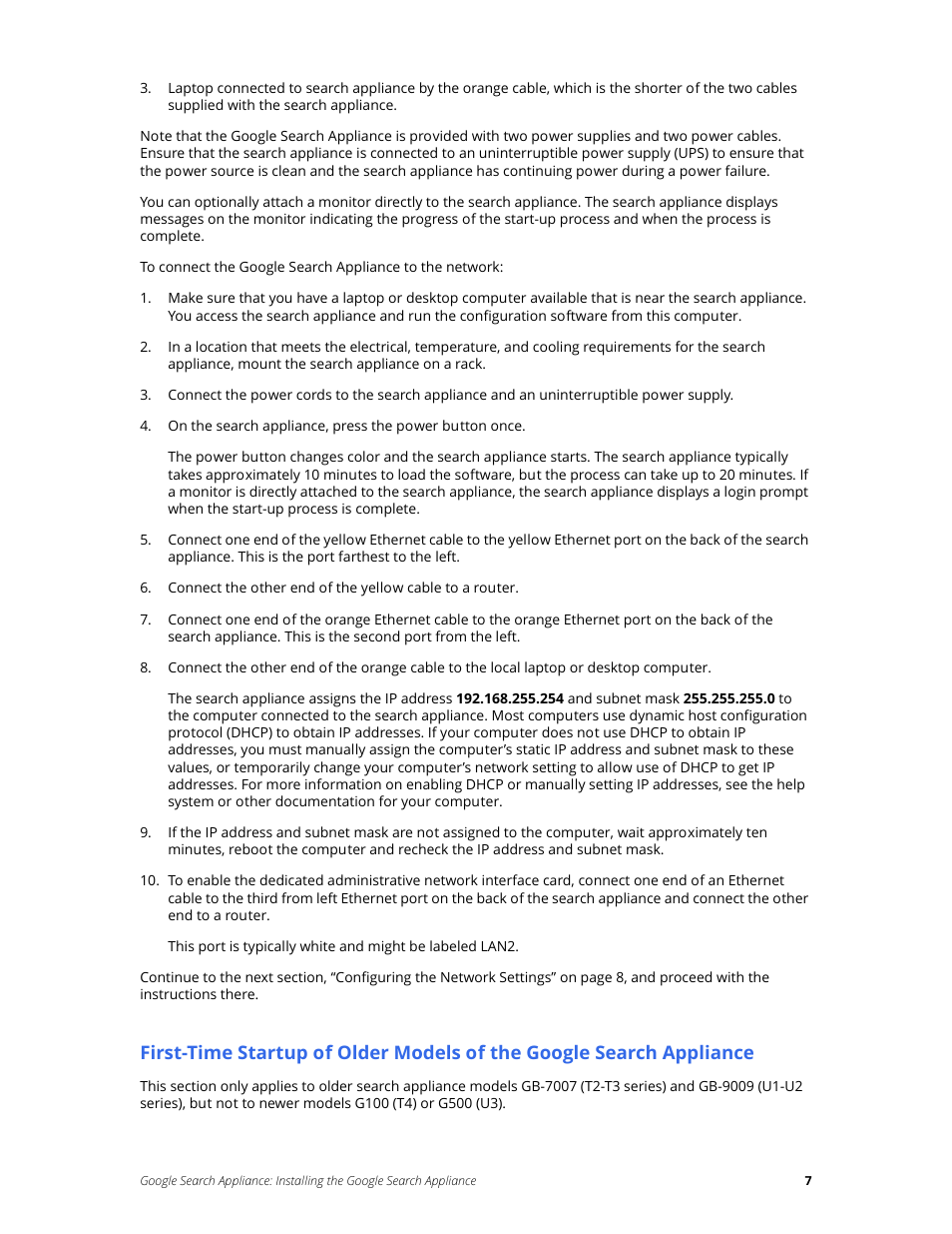 Google Search Appliance Installing the Google Search Appliance User Manual | Page 7 / 24