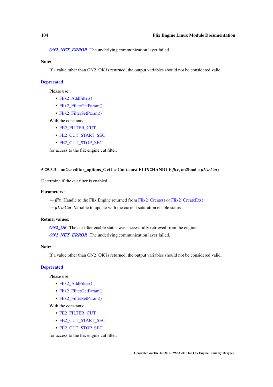 Editor_options_getusecut, Editor_options_setcutstarttime | Google Flix Engine Linux Reference Manual User Manual | Page 110 / 545