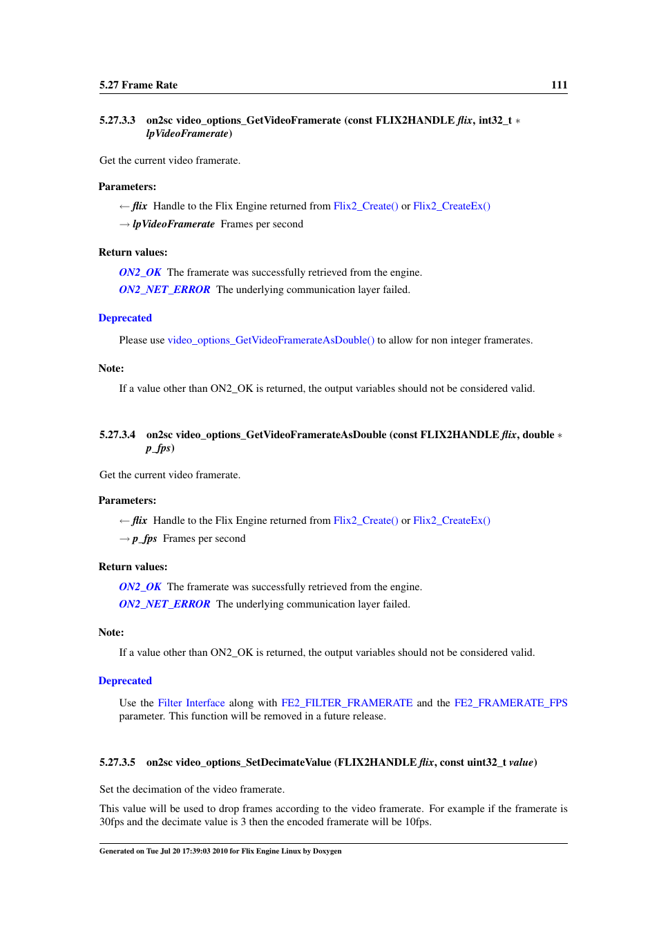 Video_options_getvideoframerateasdouble, Video_options_setdecimatevalue | Google Flix Engine Linux Reference Manual User Manual | Page 117 / 545
