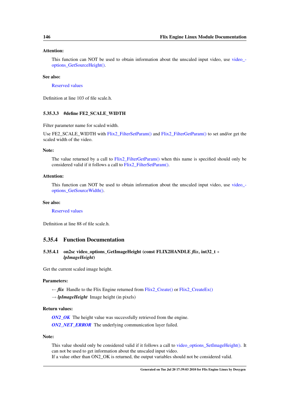 Fe2_scale_width, Video_options_getimageheight, 4 function documentation | Google Flix Engine Linux Reference Manual User Manual | Page 152 / 545