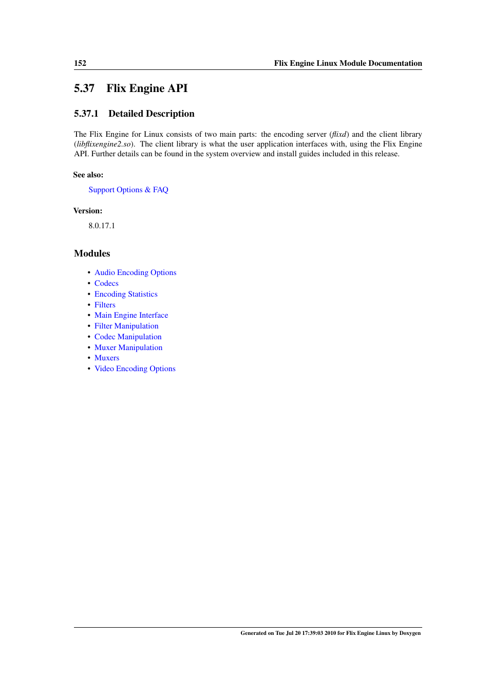Flix engine api, 37 flix engine api | Google Flix Engine Linux Reference Manual User Manual | Page 158 / 545