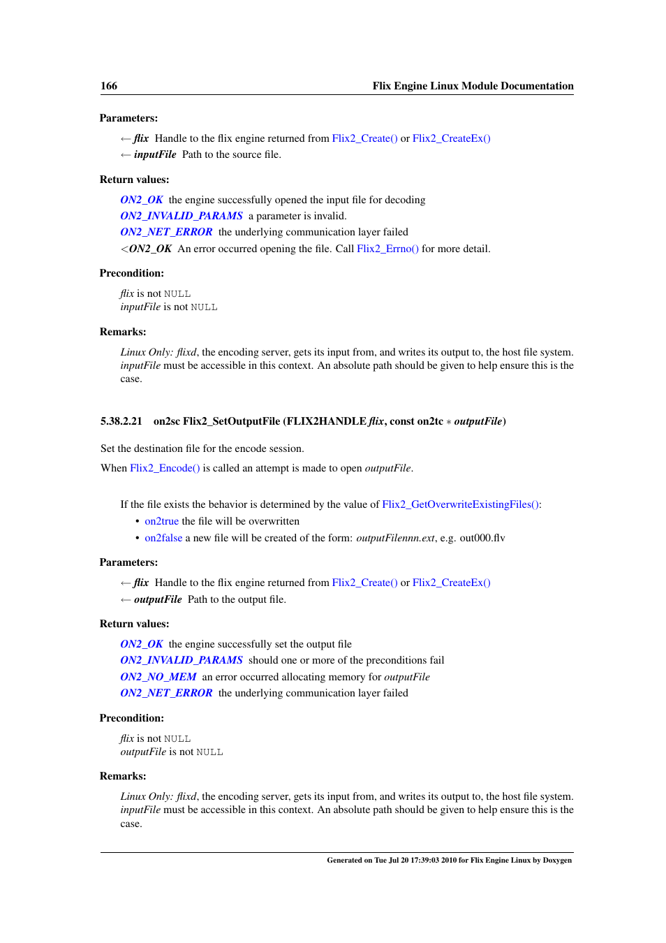 Flix2_setoutputfile(), Flix2_setoutputfile, Flix2_setoverwriteexistingfiles | Google Flix Engine Linux Reference Manual User Manual | Page 172 / 545