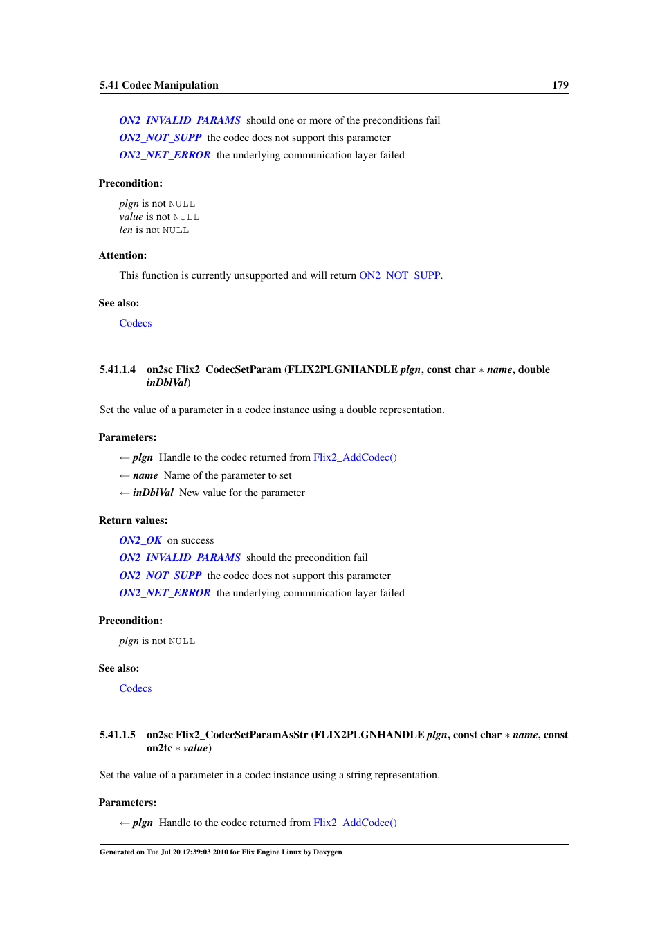 Flix2_codecsetparam(), Flix2_codecsetparamasstr, Flix2_codecsetparam | Google Flix Engine Linux Reference Manual User Manual | Page 185 / 545
