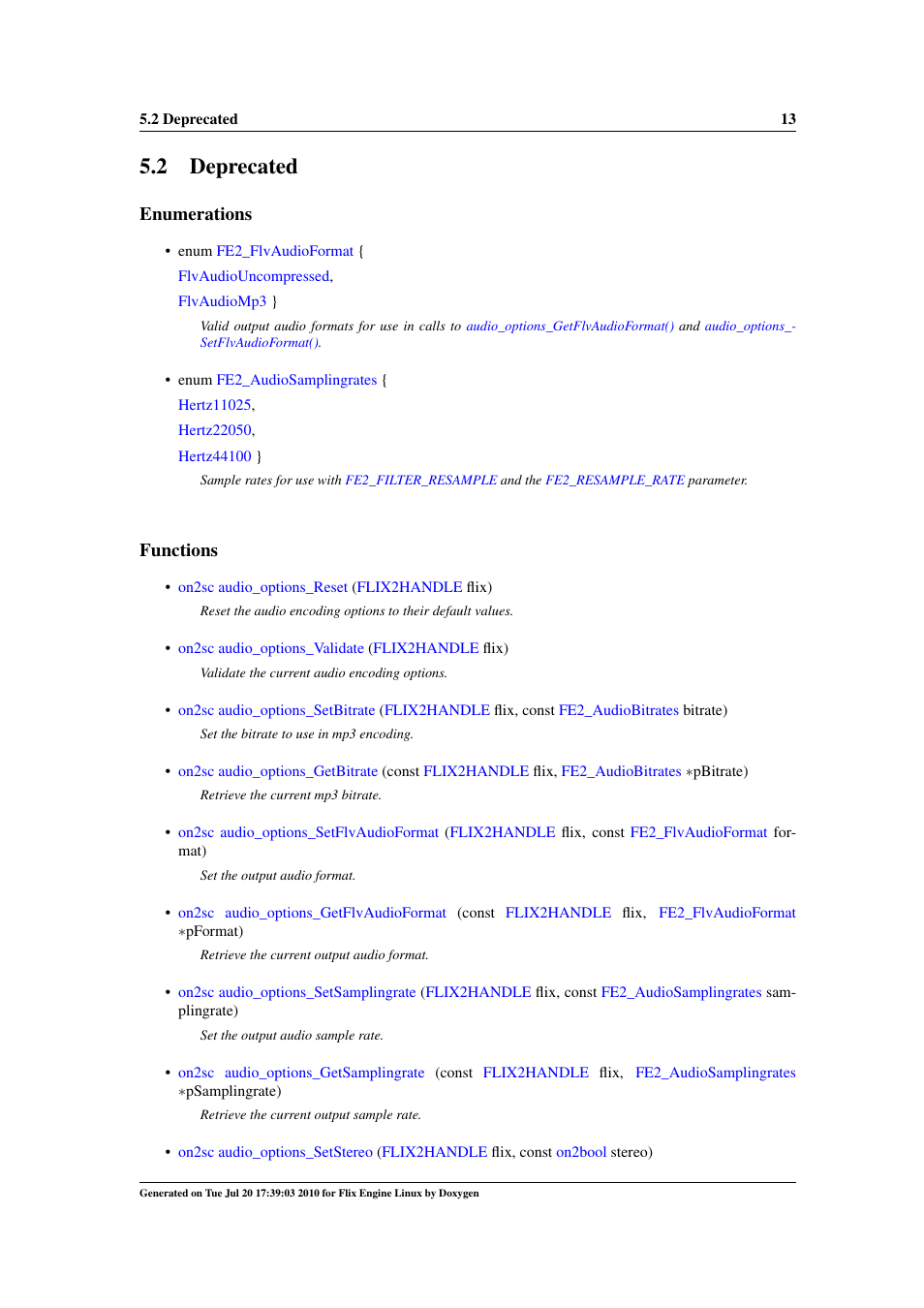 Deprecated, 2 deprecated, Enumerations | Functions | Google Flix Engine Linux Reference Manual User Manual | Page 19 / 545