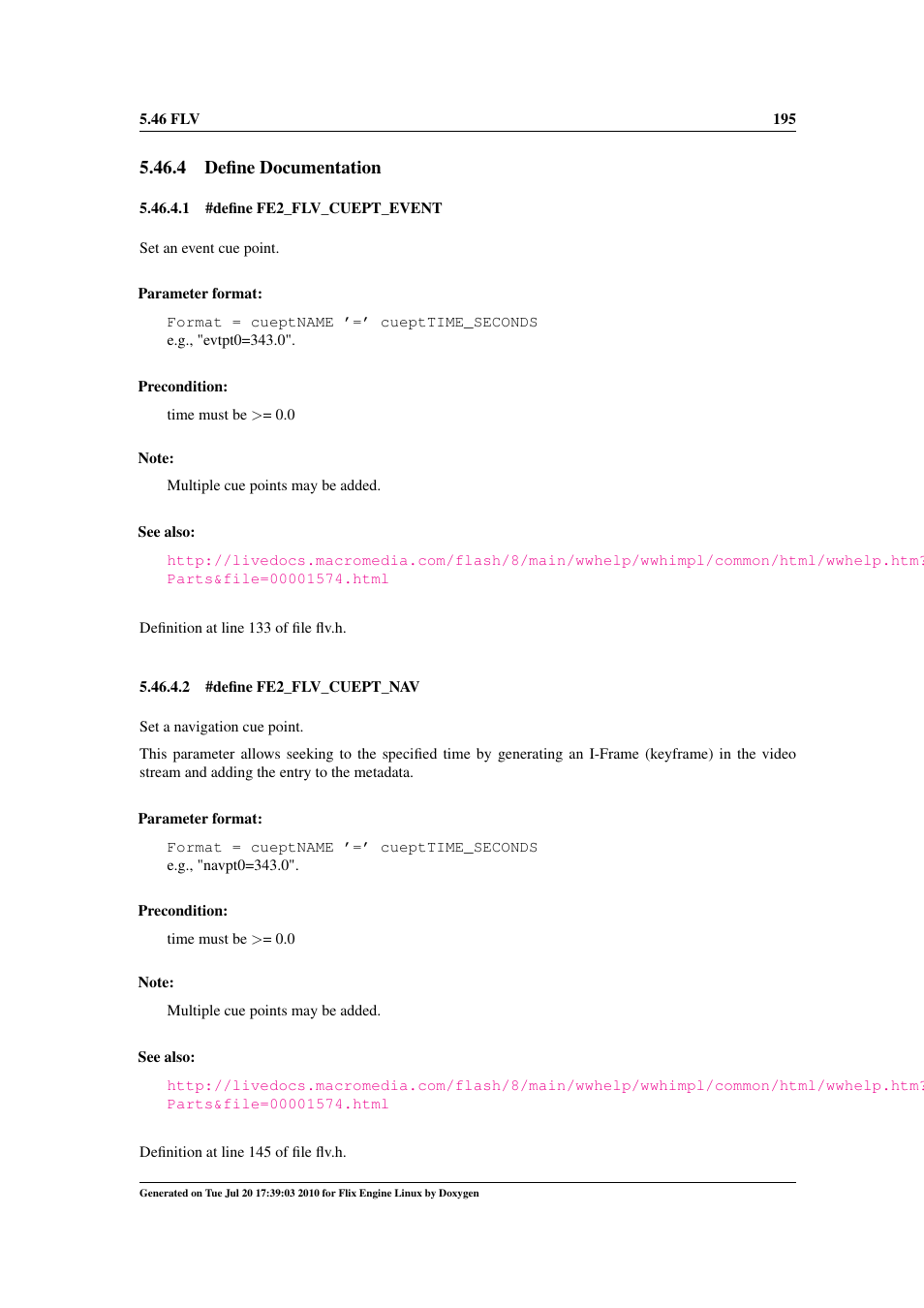 Fe2_flv_cuept_event, Fe2_flv_cuept_nav, Fe2_flv_cuept_param | 4 define documentation | Google Flix Engine Linux Reference Manual User Manual | Page 201 / 545