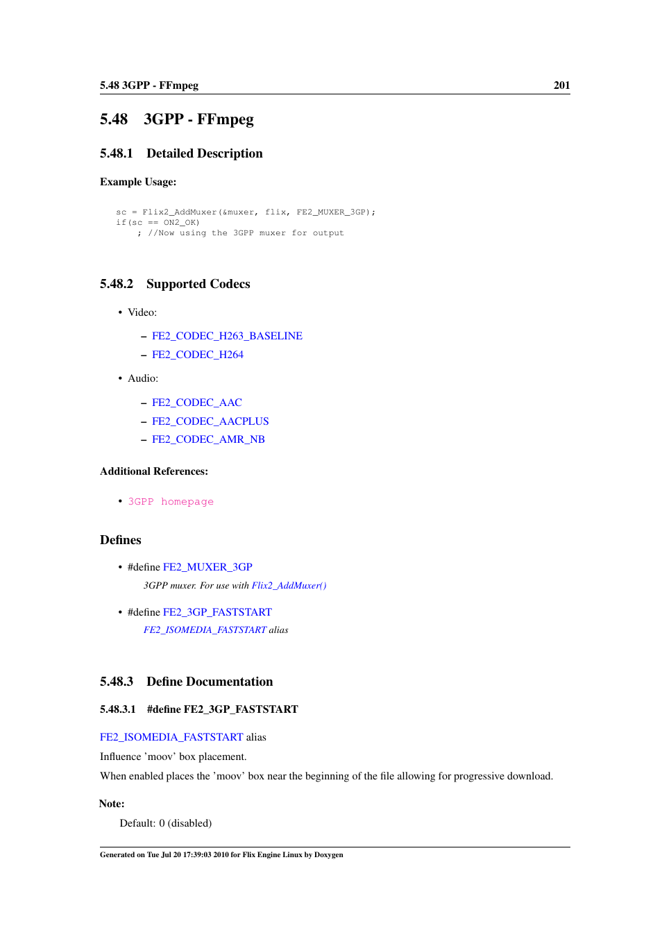 3gpp - ffmpeg, 48 3gpp - ffmpeg, 3gpp muxer | Google Flix Engine Linux Reference Manual User Manual | Page 207 / 545