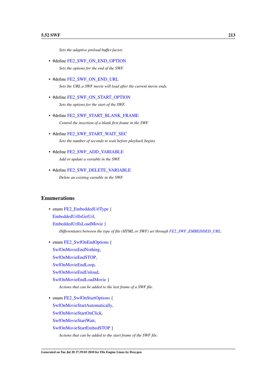 Enumerations | Google Flix Engine Linux Reference Manual User Manual | Page 219 / 545