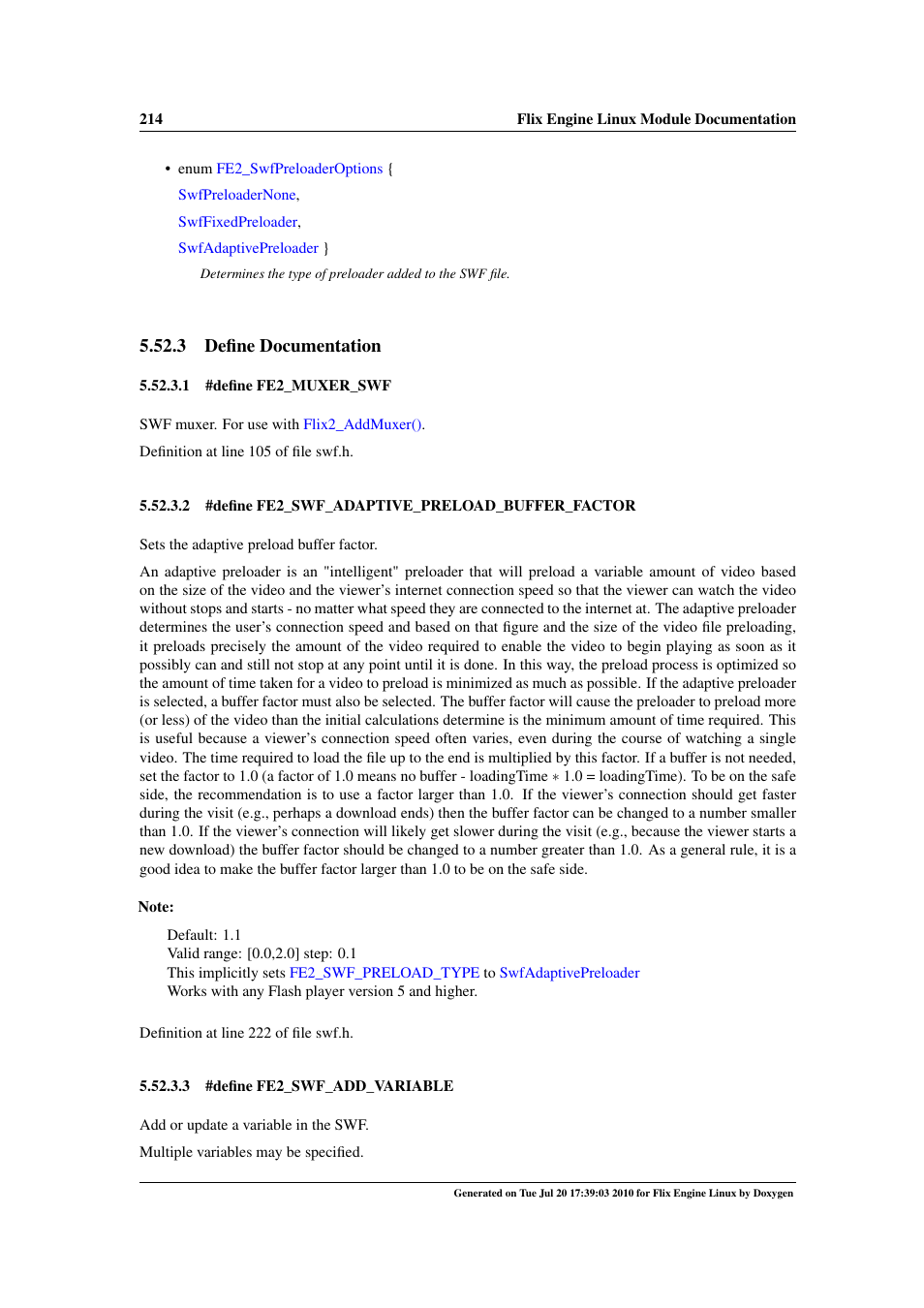 Fe2_muxer_swf, Fe2_swf_adaptive_preload_buffer_factor, Fe2_swf_add_variable | 3 define documentation | Google Flix Engine Linux Reference Manual User Manual | Page 220 / 545