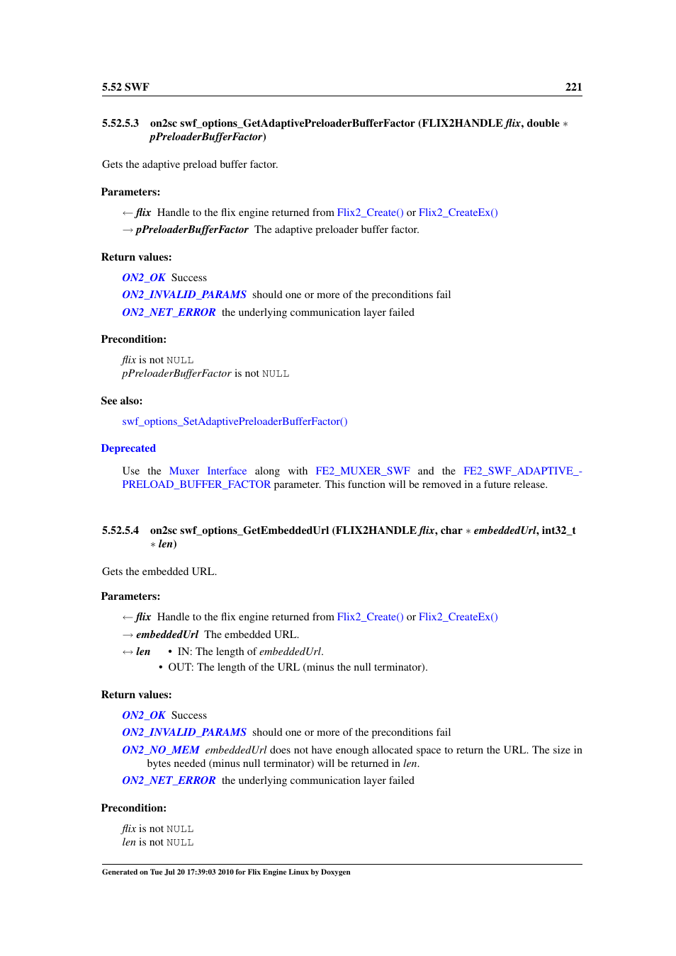 Swf_options_getembeddedurl | Google Flix Engine Linux Reference Manual User Manual | Page 227 / 545