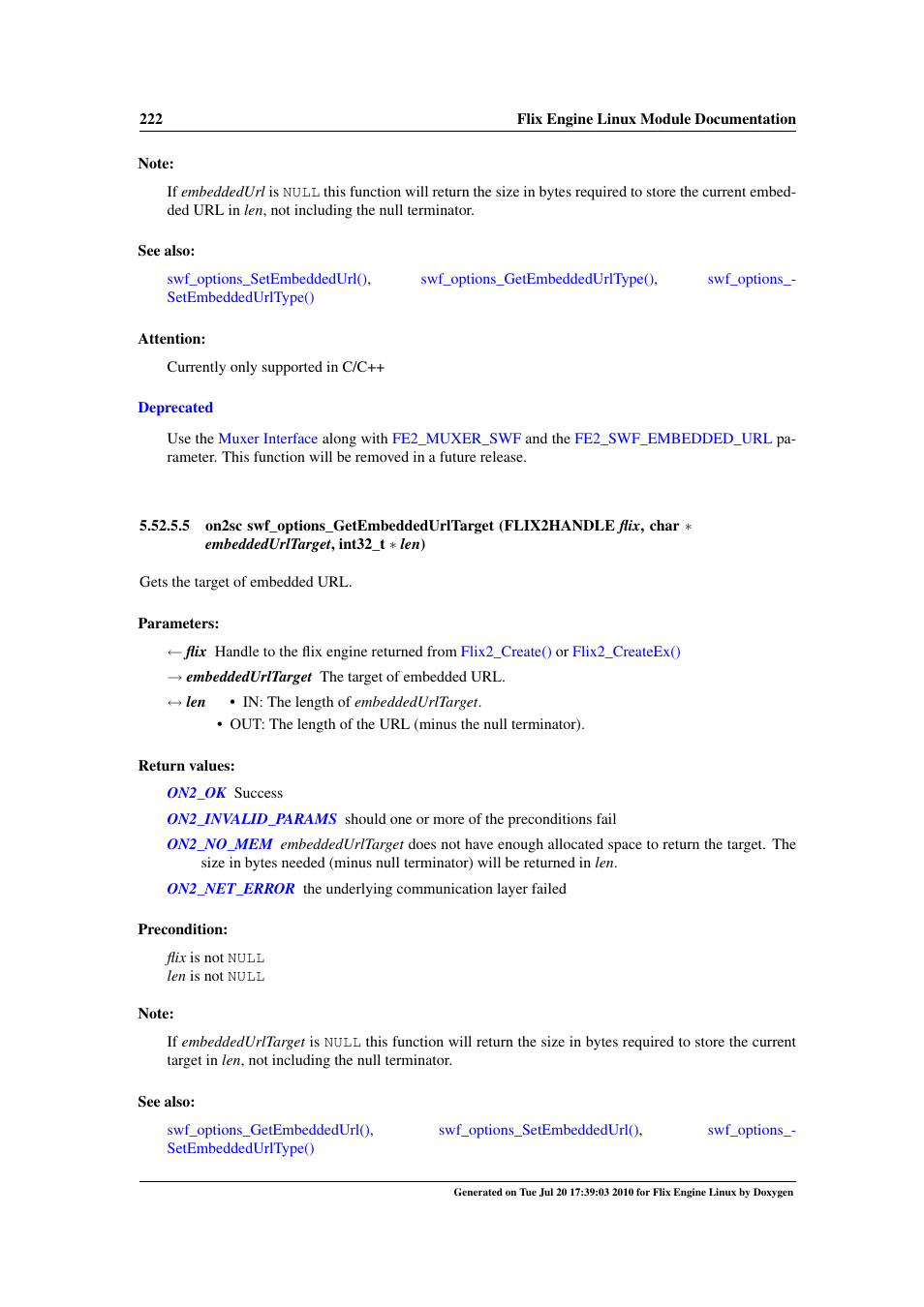 Swf_options_getembeddedurltarget | Google Flix Engine Linux Reference Manual User Manual | Page 228 / 545