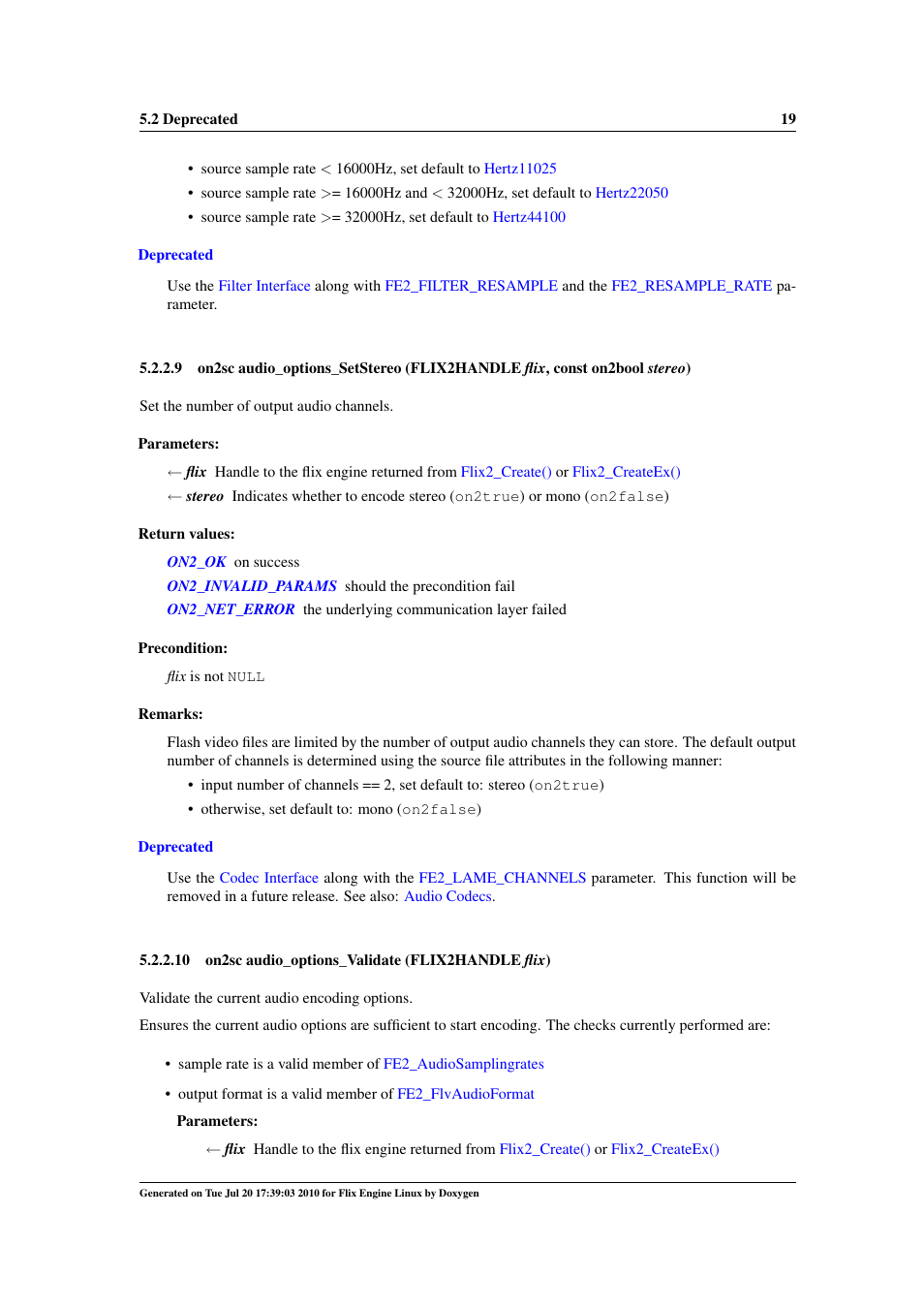 Audio_options_validate, Audio_options_setstereo, Audio_options_setstereo() | Google Flix Engine Linux Reference Manual User Manual | Page 25 / 545