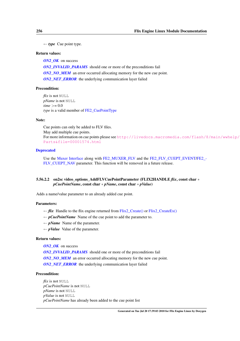 Video_options_addflvcuepointparameter | Google Flix Engine Linux Reference Manual User Manual | Page 262 / 545