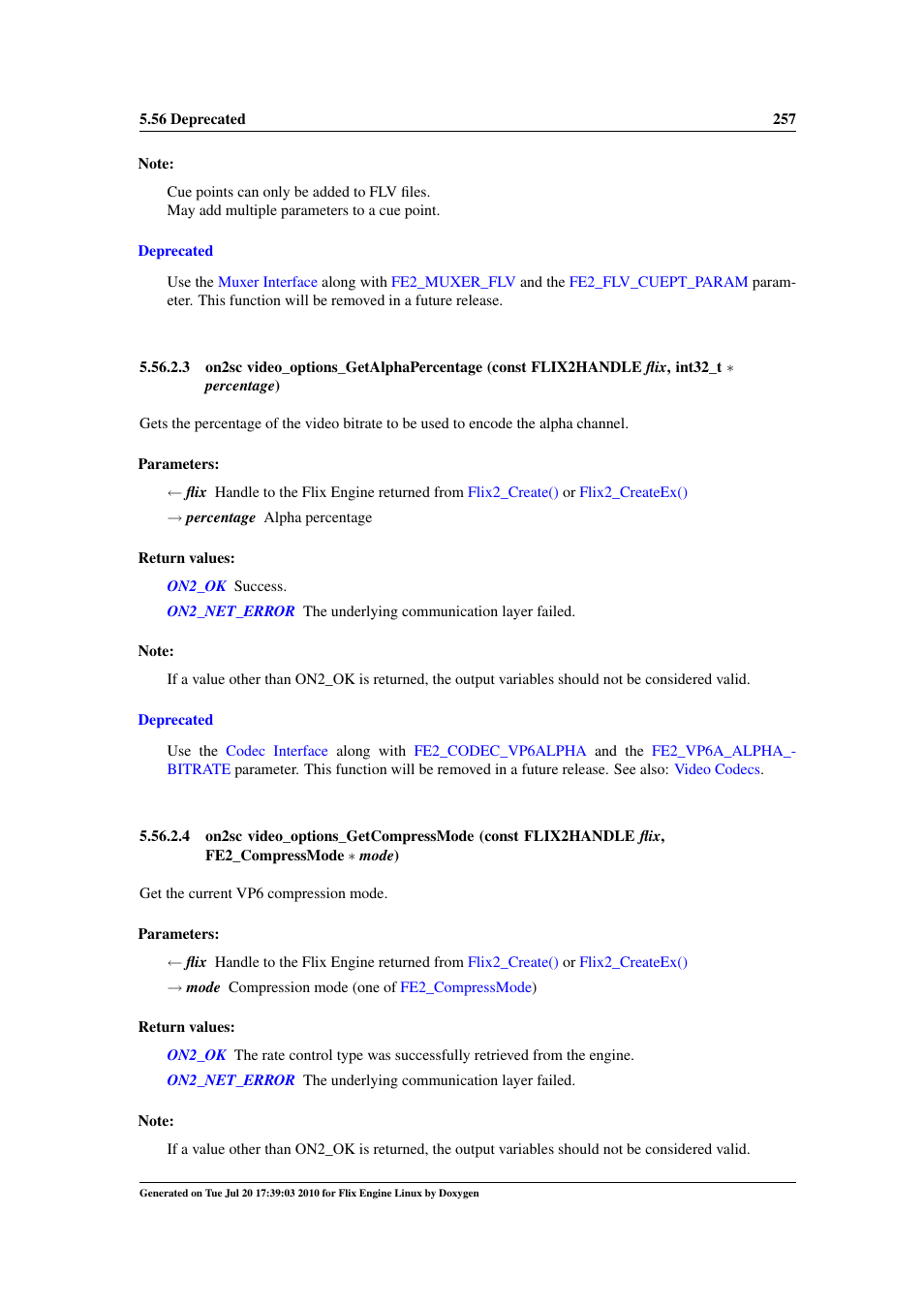 Video_options_getalphapercentage, Video_options_getcompressmode | Google Flix Engine Linux Reference Manual User Manual | Page 263 / 545