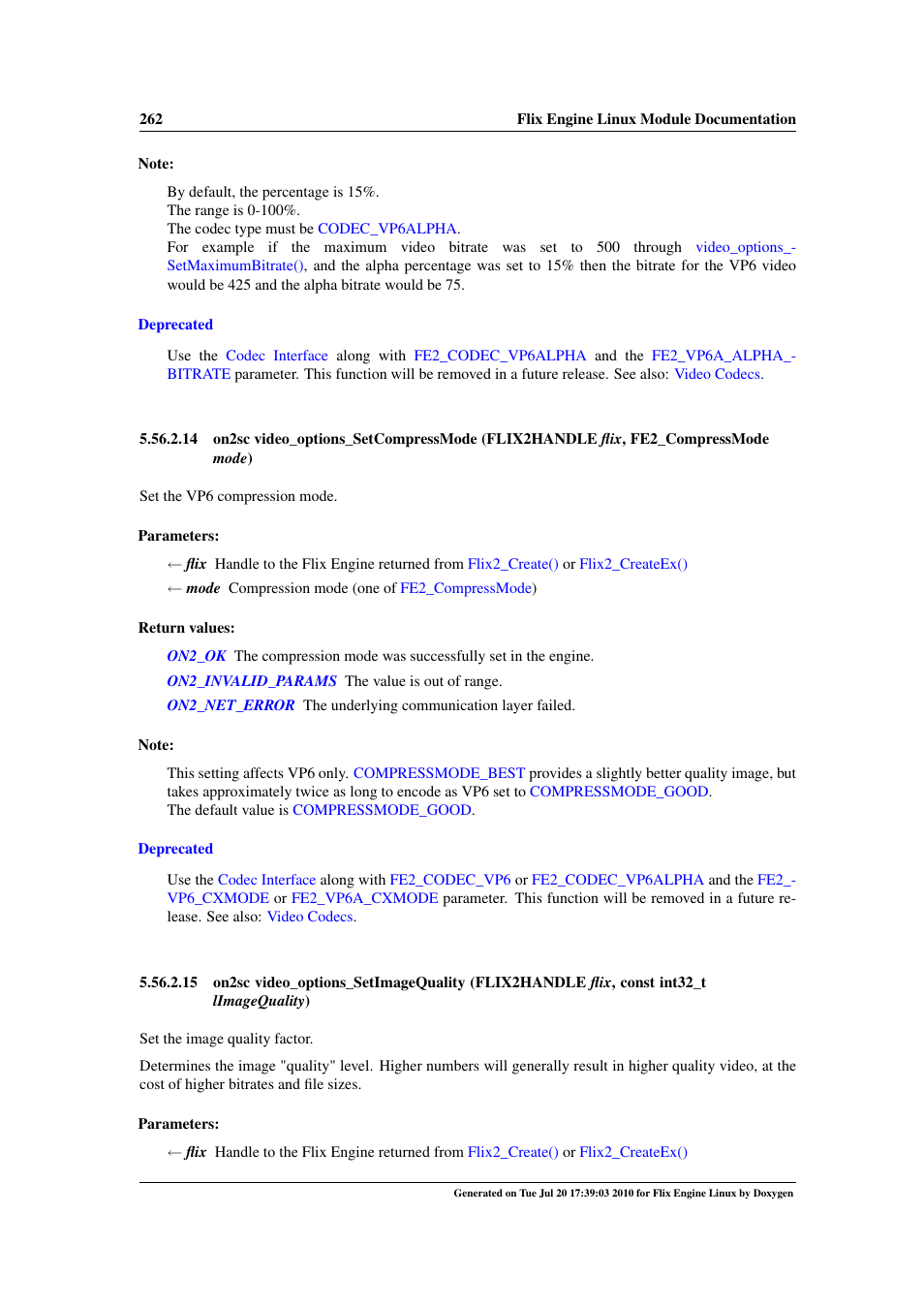 Video_options_setimagequality, Video_options_setcompressmode | Google Flix Engine Linux Reference Manual User Manual | Page 268 / 545