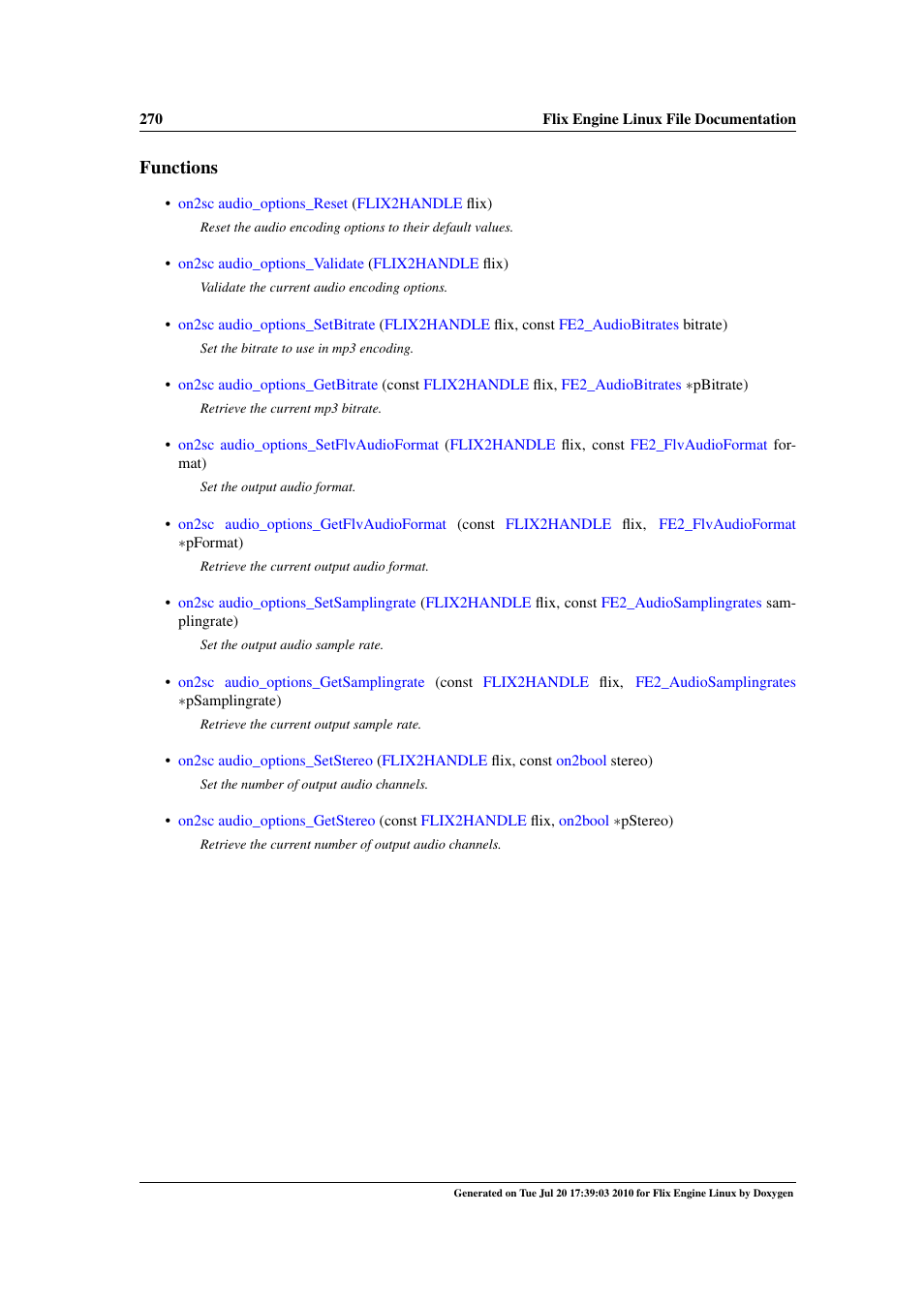 Functions | Google Flix Engine Linux Reference Manual User Manual | Page 276 / 545